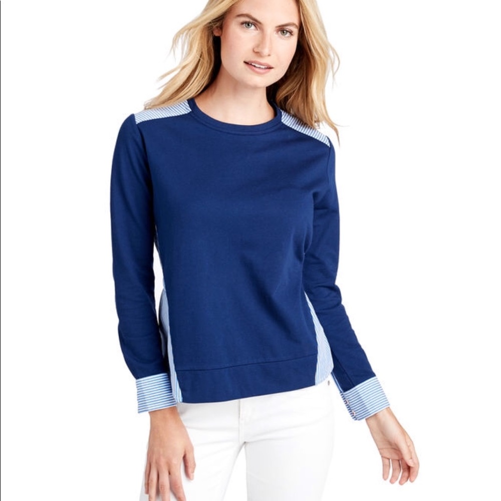 Vineyard Vines Mixed Media Knit Top